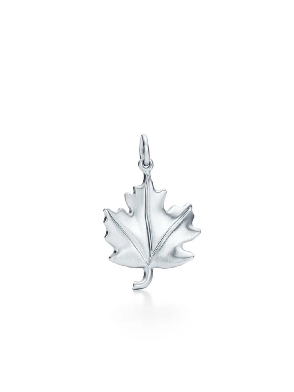Tiffany & Co. Sterling Silver Maple Leaf Charm Pendant with Packaging